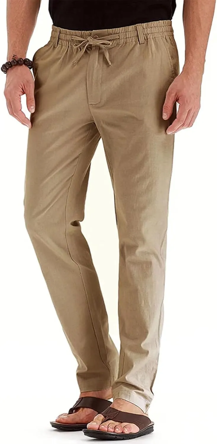 Rela Bota Mens Jogger Pants Loose Bussiness Pants Soft Stretch Chino Pant Drawstring Elastic Waist