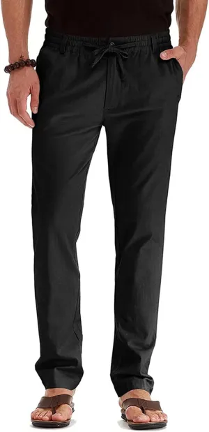 Rela Bota Mens Jogger Pants Loose Bussiness Pants Soft Stretch Chino Pant Drawstring Elastic Waist