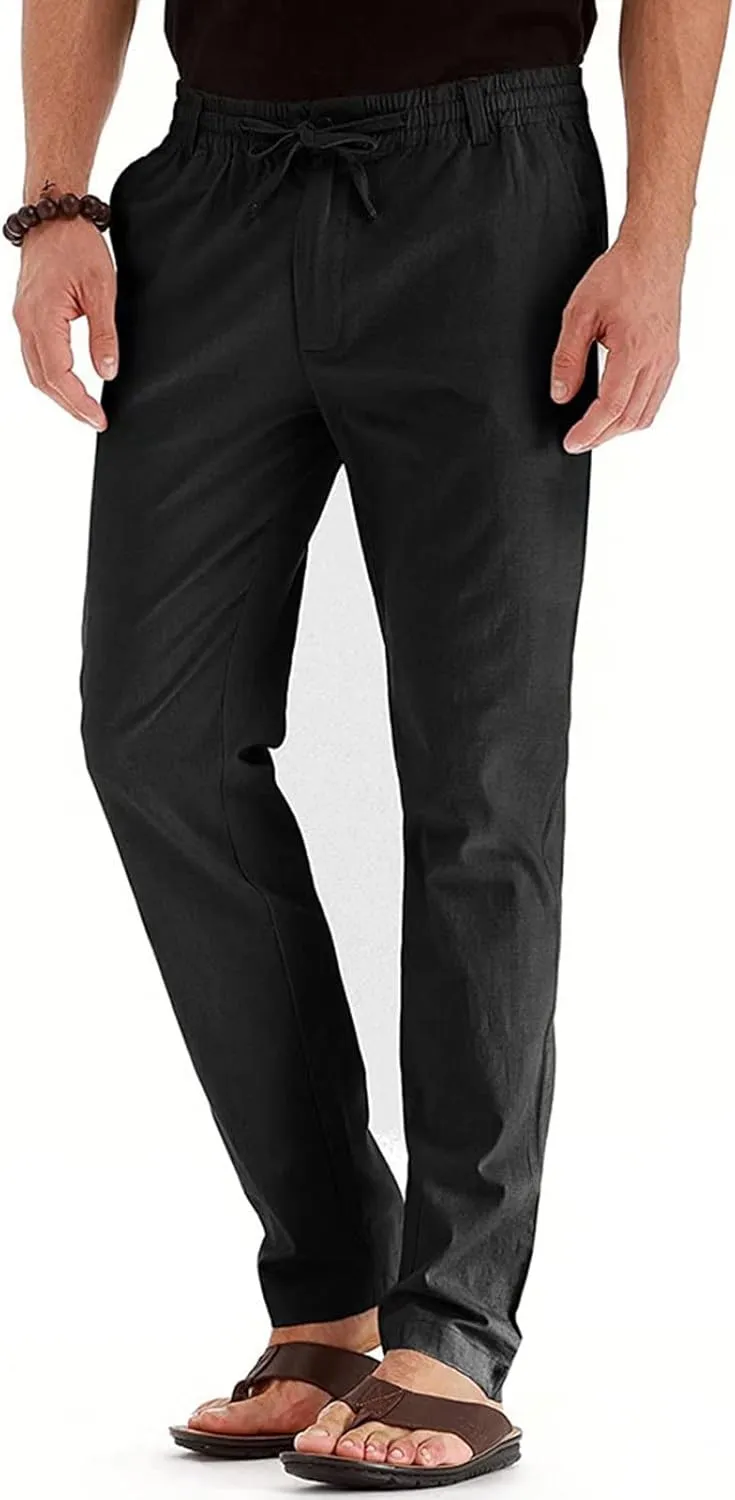 Rela Bota Mens Jogger Pants Loose Bussiness Pants Soft Stretch Chino Pant Drawstring Elastic Waist