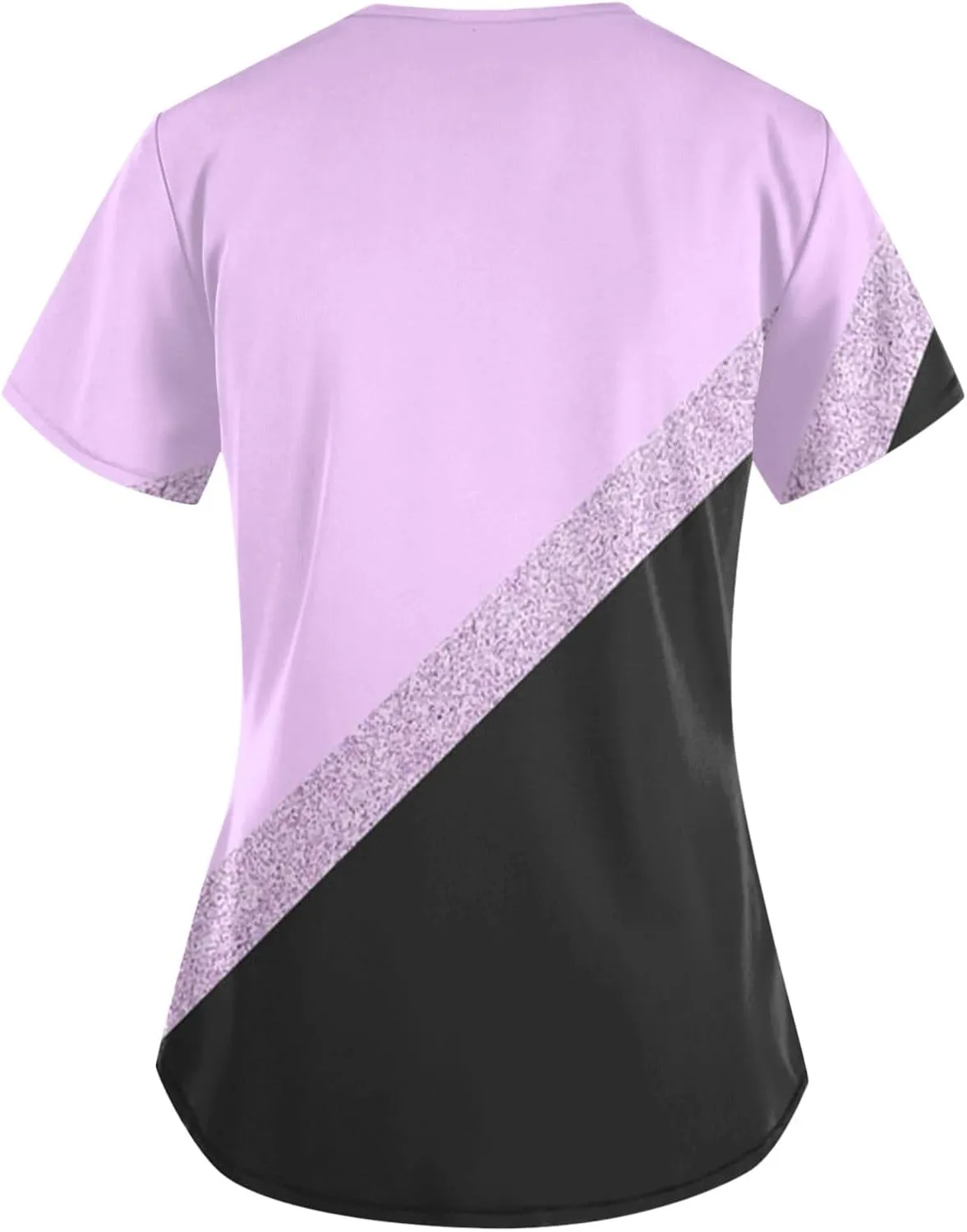 Scrubs for Women Short Sleeve Printing Scrubs Tops V Neck Working T-Shirts Soft Stretch Blouses with Pockets