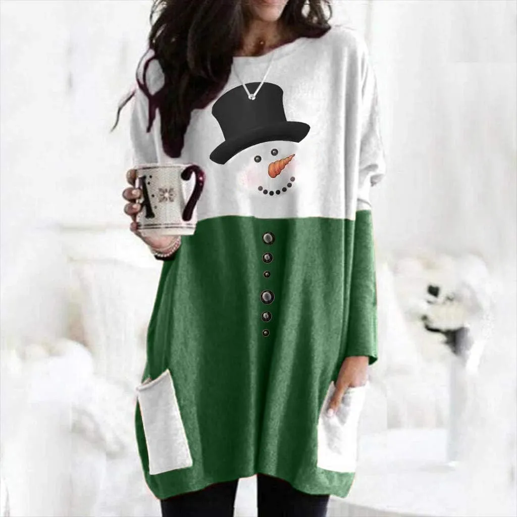 SHAOBGE Christmas Shirt for Women Ladies Sweatshirt Cardigan Blue Pullover Sweater Women Womens Outfits Fall 2023