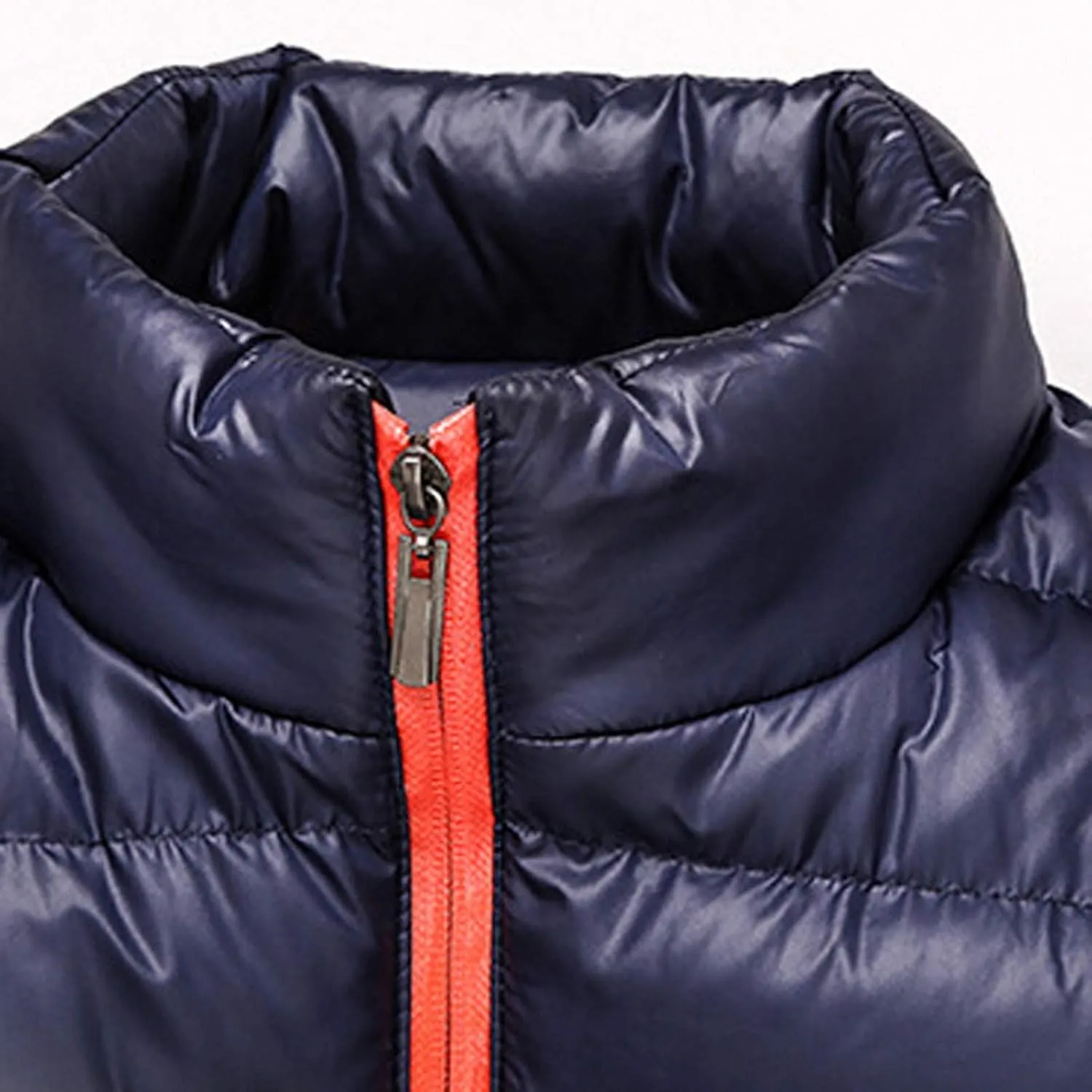 SHOPESSA Men's Winter Coat Casual Mock Neck Zip Up Down Jacket Padded Bomber Jacket Men Relaxed Fit Diamond Quilted Jackets