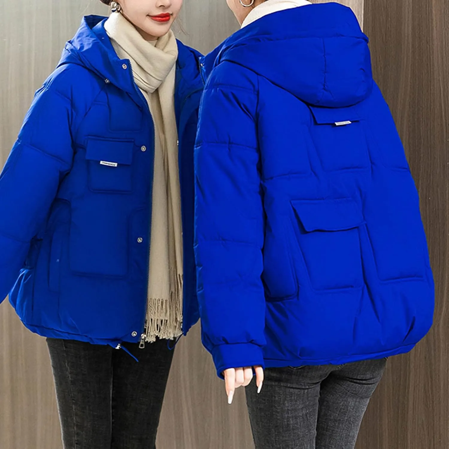 SHOPESSA Womens Down Jacket with Hood Puffer Bomber Coat Women Warm Winter Coats for Women Cold Weather Warm Clothes