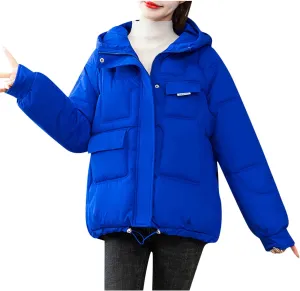 SHOPESSA Womens Down Jacket with Hood Puffer Bomber Coat Women Warm Winter Coats for Women Cold Weather Warm Clothes