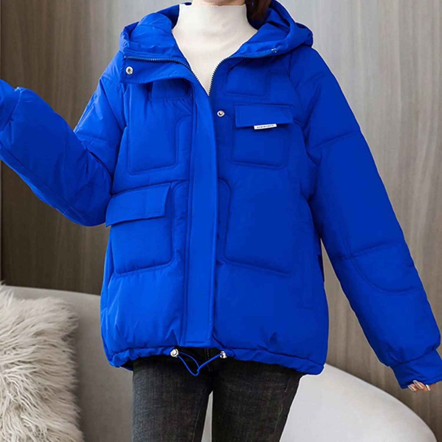 SHOPESSA Womens Down Jacket with Hood Puffer Bomber Coat Women Warm Winter Coats for Women Cold Weather Warm Clothes