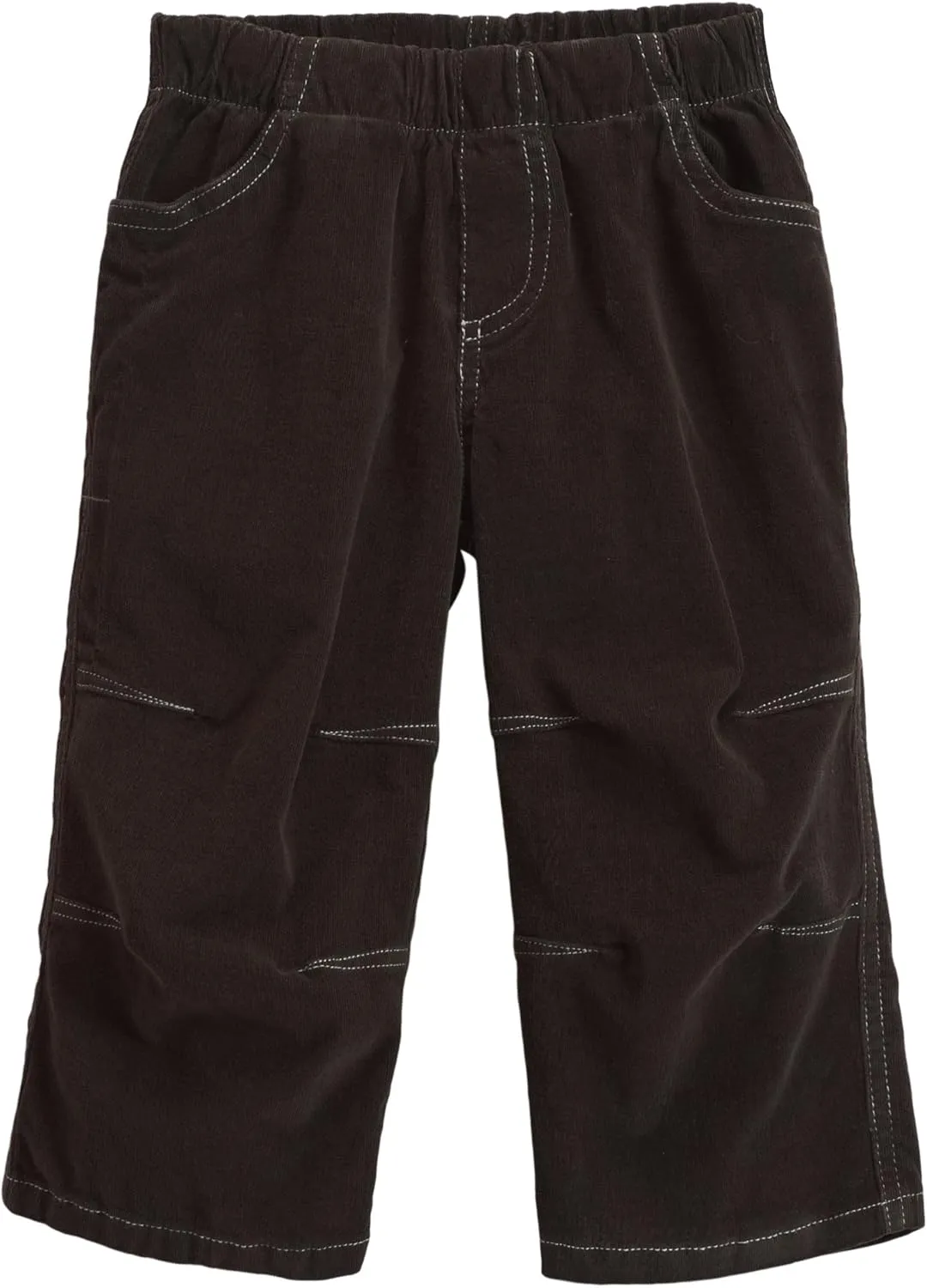 Soft Stretch Cord Pants With Knee Articulation Contrast Stitch