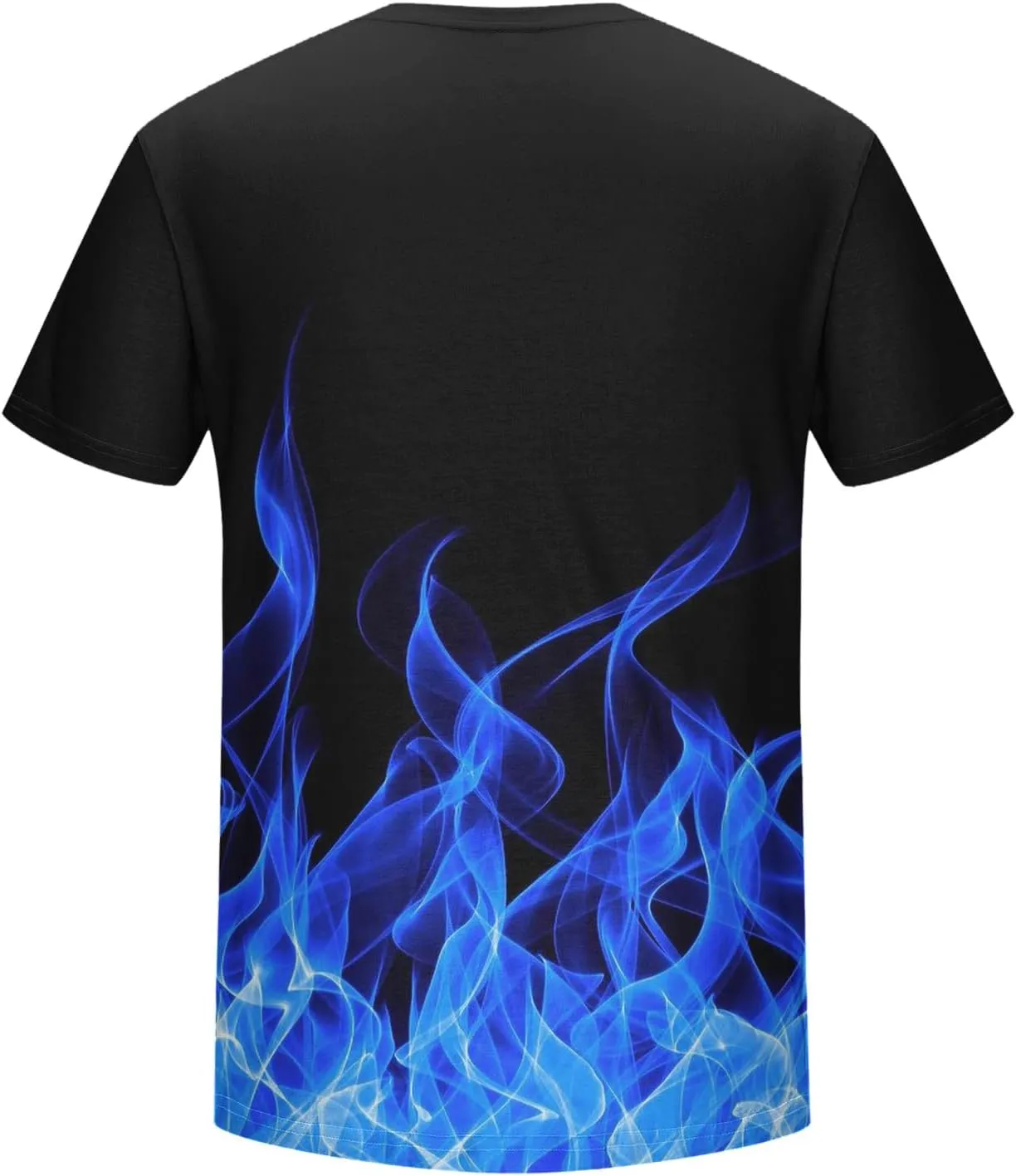 Summer Graphic Shirt for Men Fashion Classic 3D Flame Print Short Sleeve Crewneck Tops Loose Fit Outdoor Pullover Tee