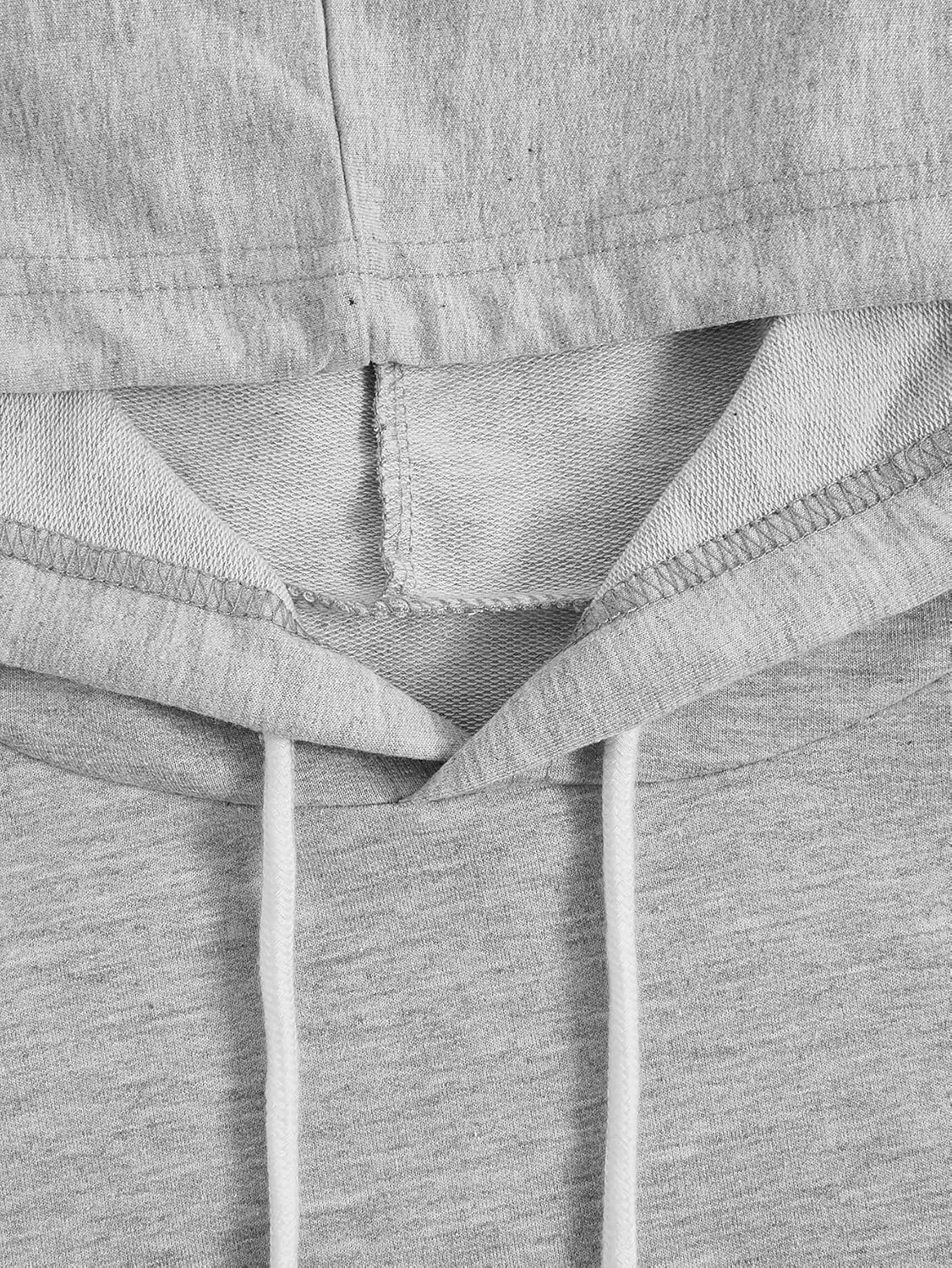 SweatyRocks Women's Letter Print Color Block Long Sleeve Crop Top Hoodies Pullover Sweatshirt