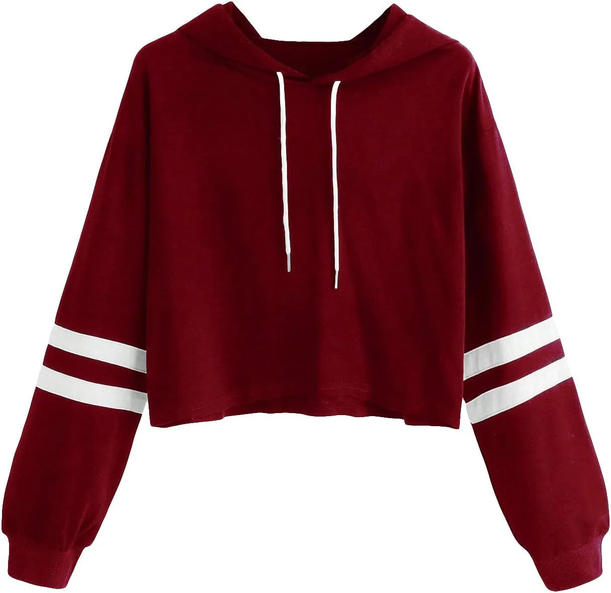 SweatyRocks Women's Letter Print Color Block Long Sleeve Crop Top Hoodies Pullover Sweatshirt