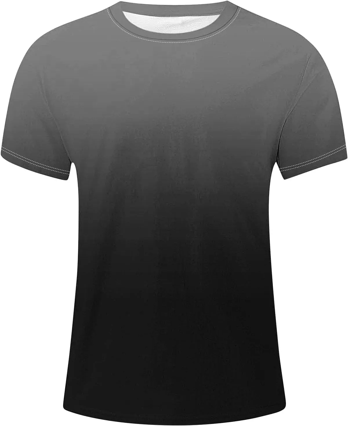 T-Shirt for Men - Men’s Gradient Short Sleeve T Shirts Summer Casual Street Fashion Tees Slim Fit Crewneck Tops