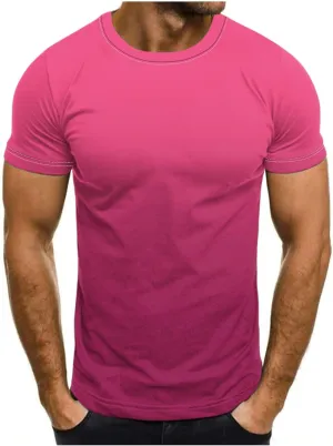 T-Shirt for Men - Men’s Gradient Short Sleeve T Shirts Summer Casual Street Fashion Tees Slim Fit Crewneck Tops