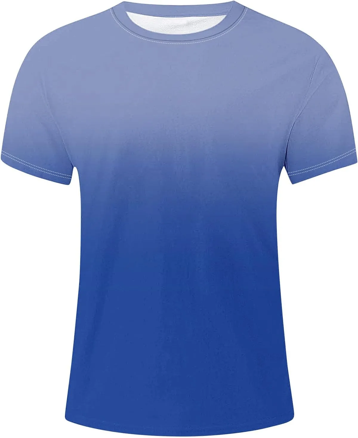 T-Shirt for Men - Men’s Gradient Short Sleeve T Shirts Summer Casual Street Fashion Tees Slim Fit Crewneck Tops