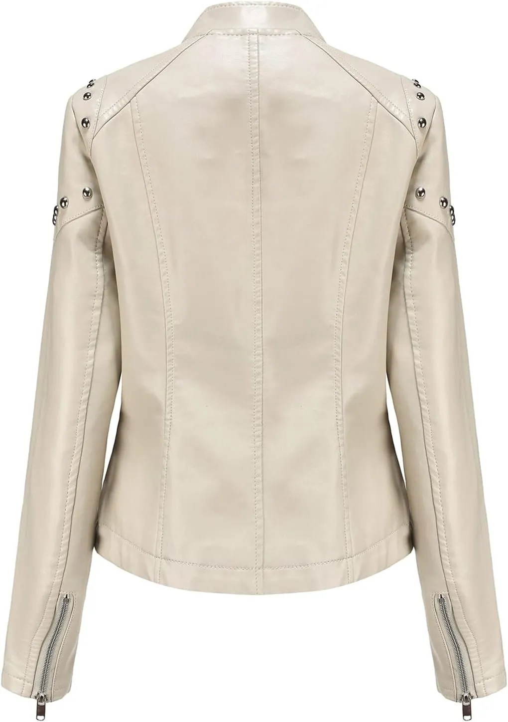 tuduoms Fashion Leather Jacket Women Faux Plus Size Motorcycle Coat Short Lightweight Vegan Pleather Biker Jacket Outwear