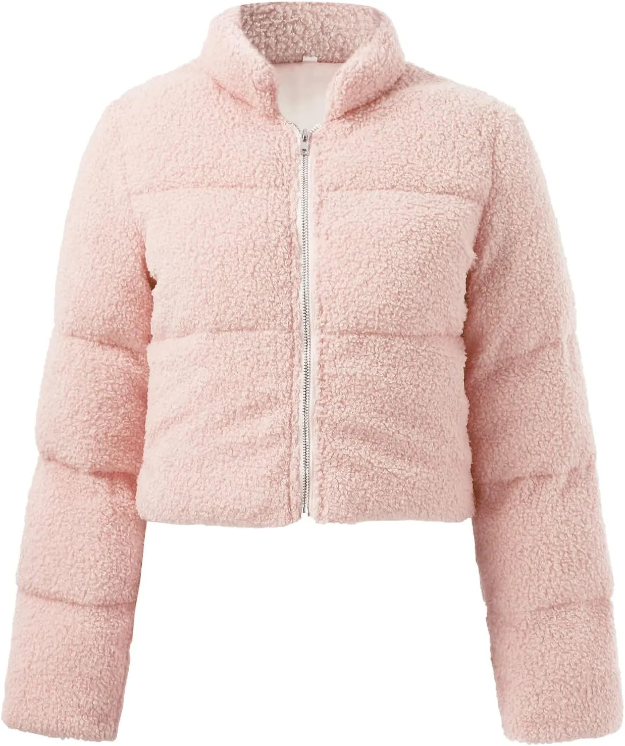 Winter Coat For Women Fashion Zip Up Puffer Jacket Oversized Long Sleeve Packable Down Parka Jackets With Pocket