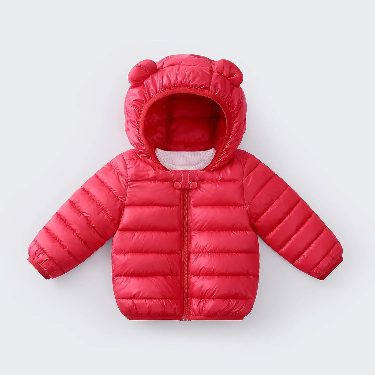 Winter Down Coats for Kids Baby Boys Girls Light Puffer Padded Jacket Toddler Bear Hoods Infant Outerwear