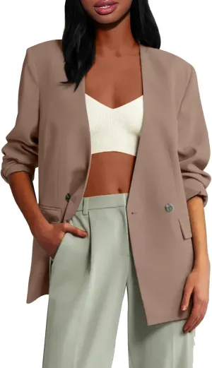 Women Blazers Fashion Dressy Office for Women Jackets Cropped Prtite Winter Cardigan Baggy Herringbone Cardigan