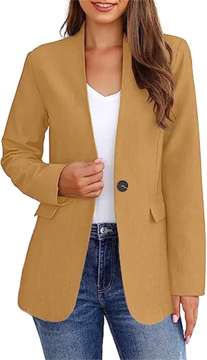 Women Casual Blazers Business Work Office Blazers Open Front Long Sleeve Work Office Suit Jackets Fashion Blazer