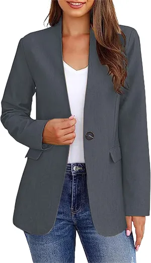 Women Casual Blazers Business Work Office Blazers Open Front Long Sleeve Work Office Suit Jackets Fashion Blazer