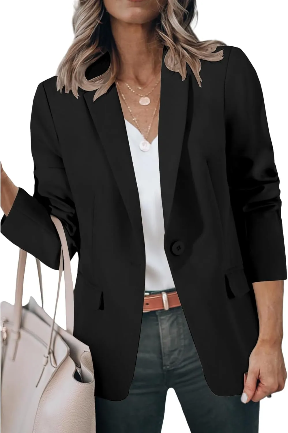 Women Casual Blazers Business Work Office Blazers Open Front Long Sleeve Work Office Suit Jackets Fashion Blazer