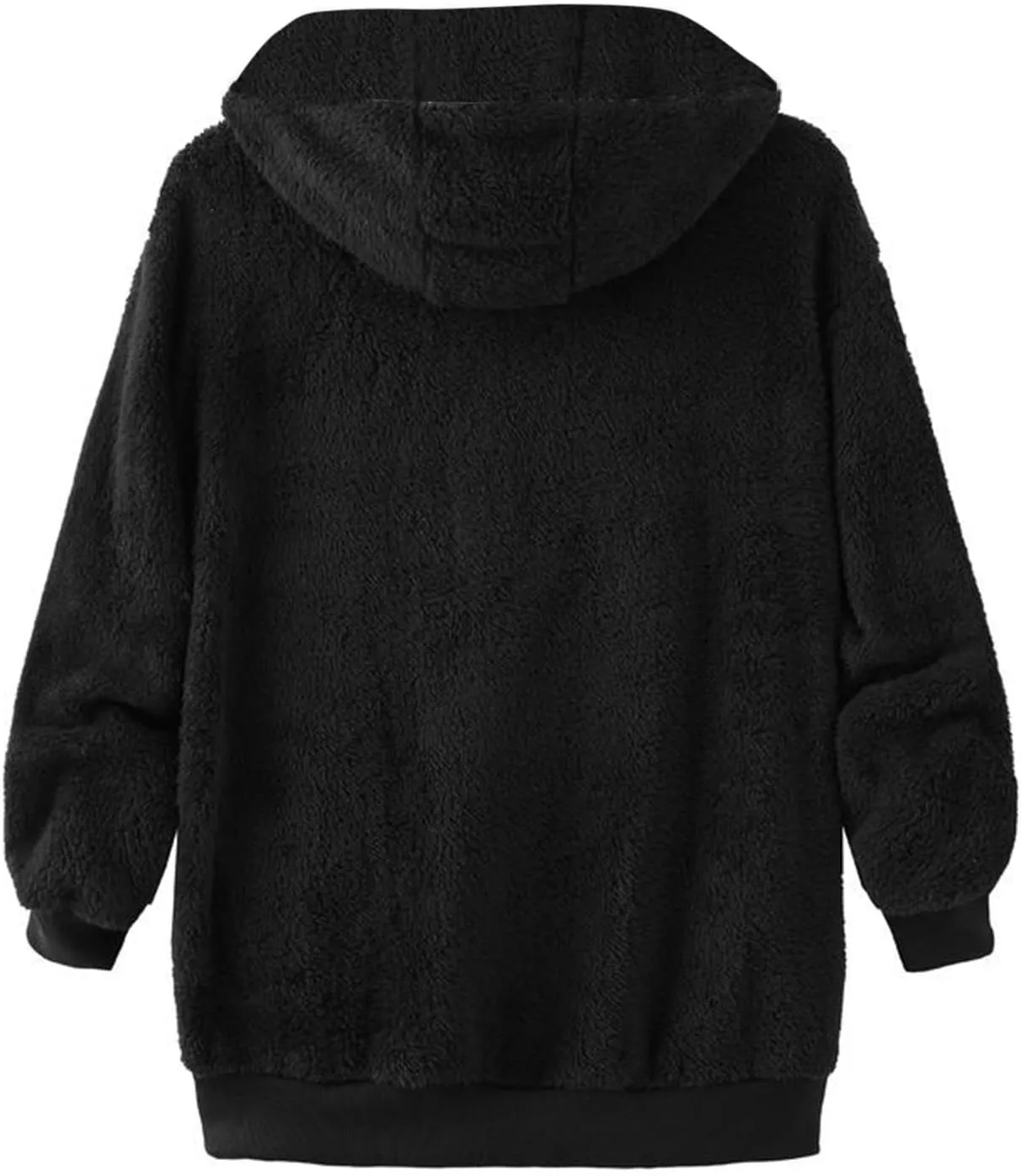 Women Fuzzy Hoodie Zip Up Fleece Jacket Long Sleeve Colorblock Sweatshirt Oversized Fluffy Coat Fall Winter Outerwear