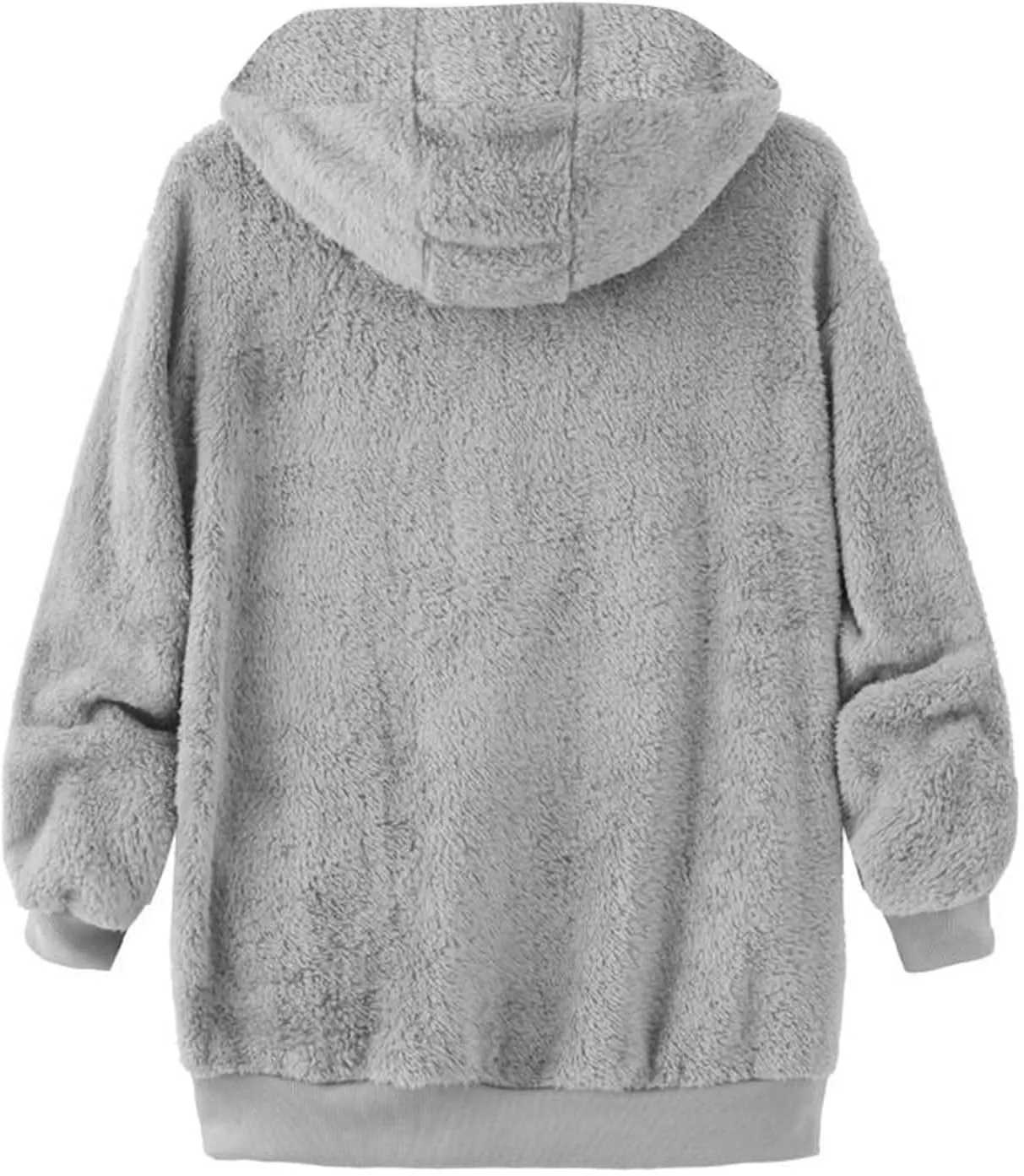 Women Fuzzy Hoodie Zip Up Fleece Jacket Long Sleeve Colorblock Sweatshirt Oversized Fluffy Coat Fall Winter Outerwear