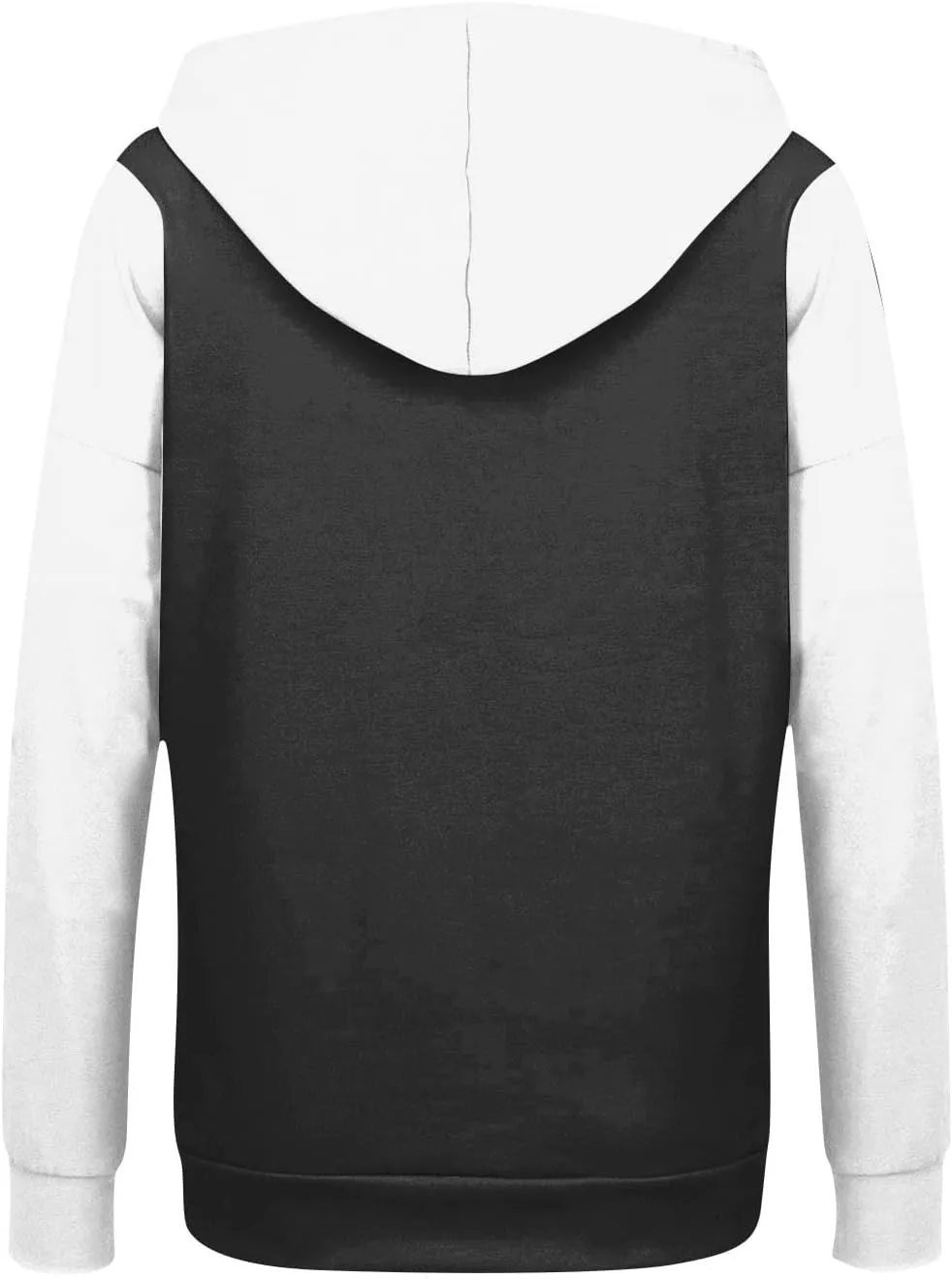Women Zip Up Hoodie Long Sleeve Fleece Jacket Y2k Colorblock Drawstring Oversized Hooded Sweatshirt with Pockets
