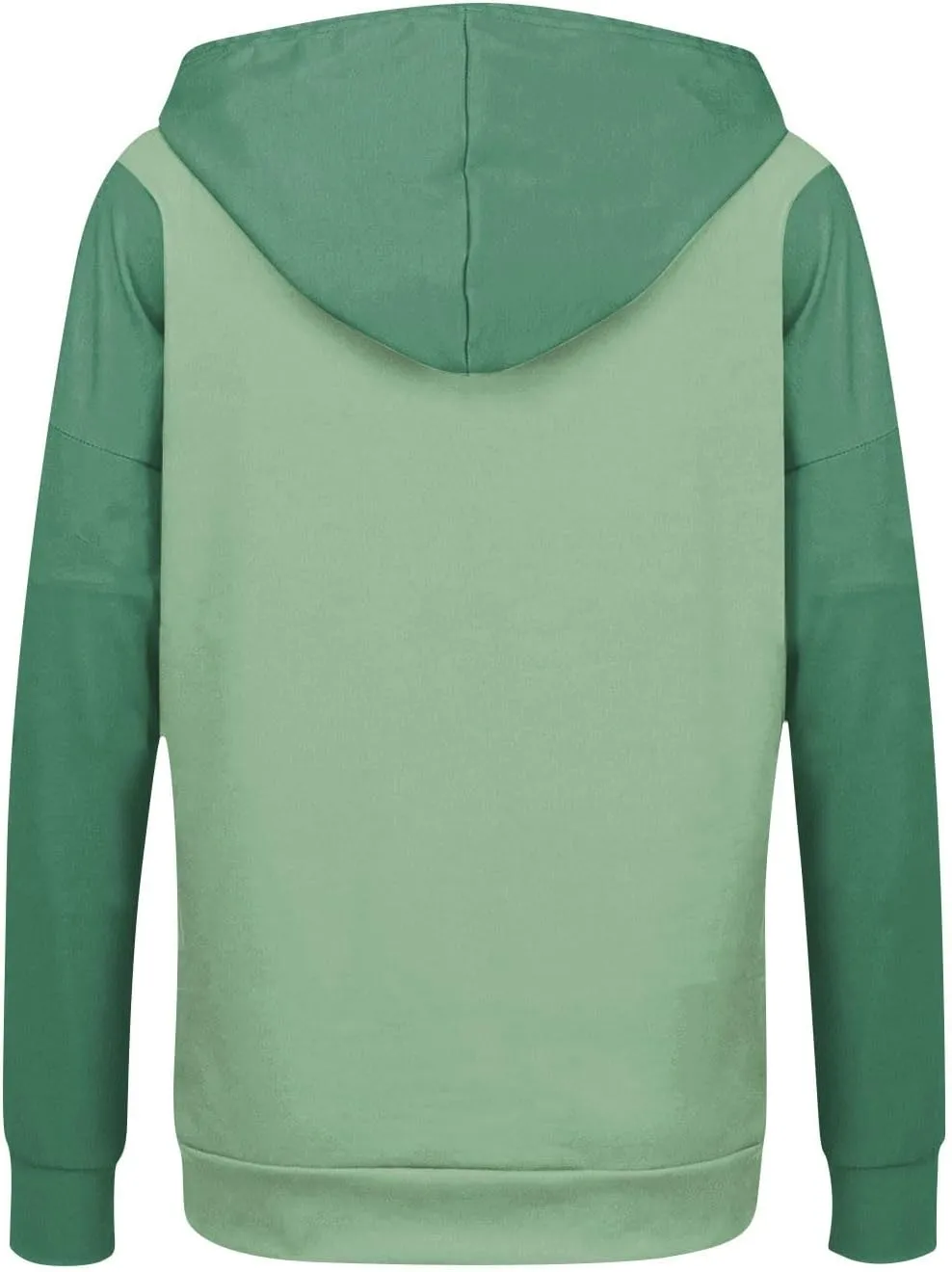 Women Zip Up Hoodie Long Sleeve Fleece Jacket Y2k Colorblock Drawstring Oversized Hooded Sweatshirt with Pockets