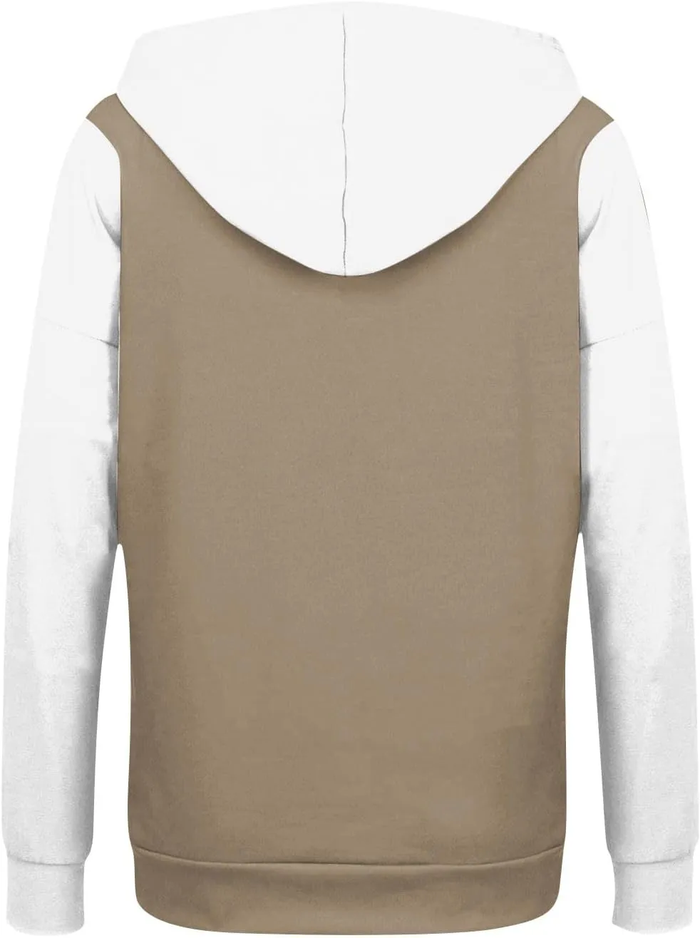 Women Zip Up Hoodie Long Sleeve Fleece Jacket Y2k Colorblock Drawstring Oversized Hooded Sweatshirt with Pockets
