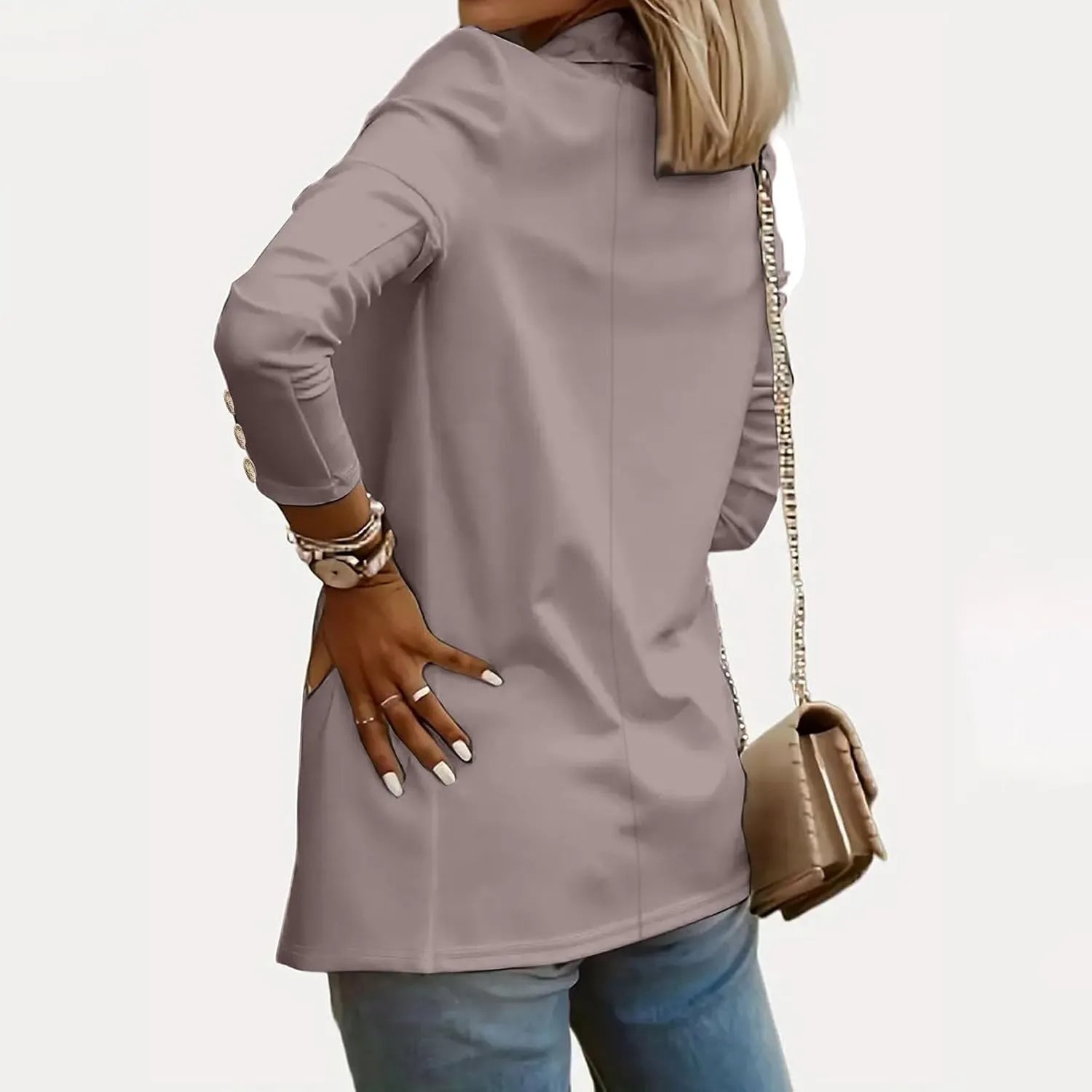Womens Blazer Open Front Cardigan Work Suit Lapel Collar Work Office Jackets Blazer Business Office Attire