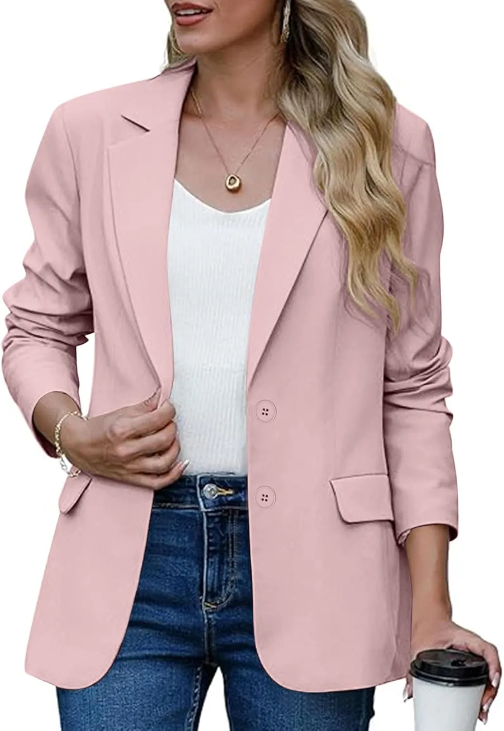 Women's Blazers & Suit Jackets Business Casual Long Sleeve Open Front Lightweight Blazer Fall Fashion Work Office Suit