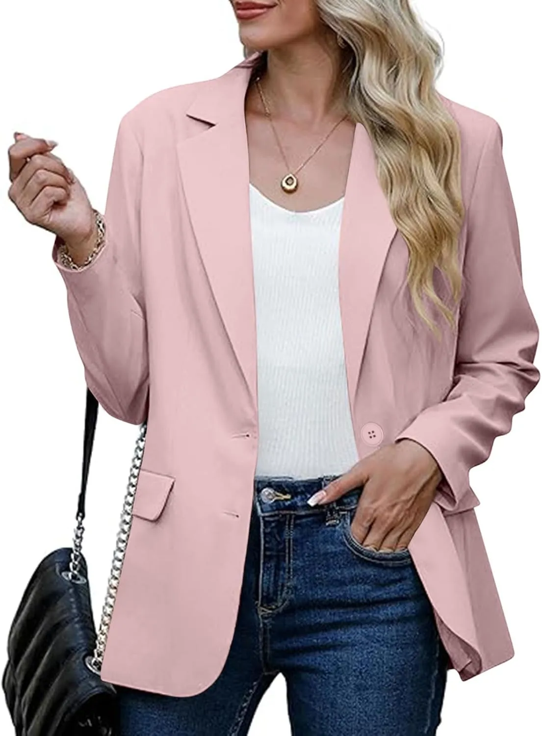 Women's Blazers & Suit Jackets Business Casual Long Sleeve Open Front Lightweight Blazer Fall Fashion Work Office Suit