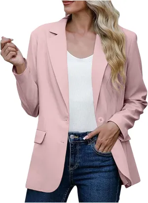 Women's Blazers & Suit Jackets Business Casual Long Sleeve Open Front Lightweight Blazer Fall Fashion Work Office Suit