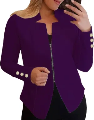 Womens Blazers Dressy Casual 2025 Open Front Solid Color Blazer Jacket Lightweight Work Office Clothes