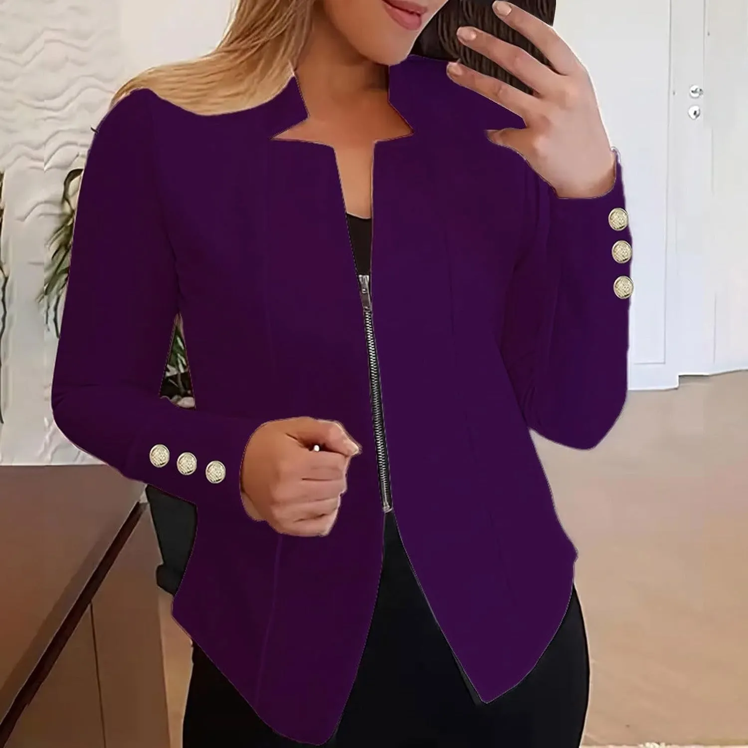 Womens Blazers Dressy Casual 2025 Open Front Solid Color Blazer Jacket Lightweight Work Office Clothes