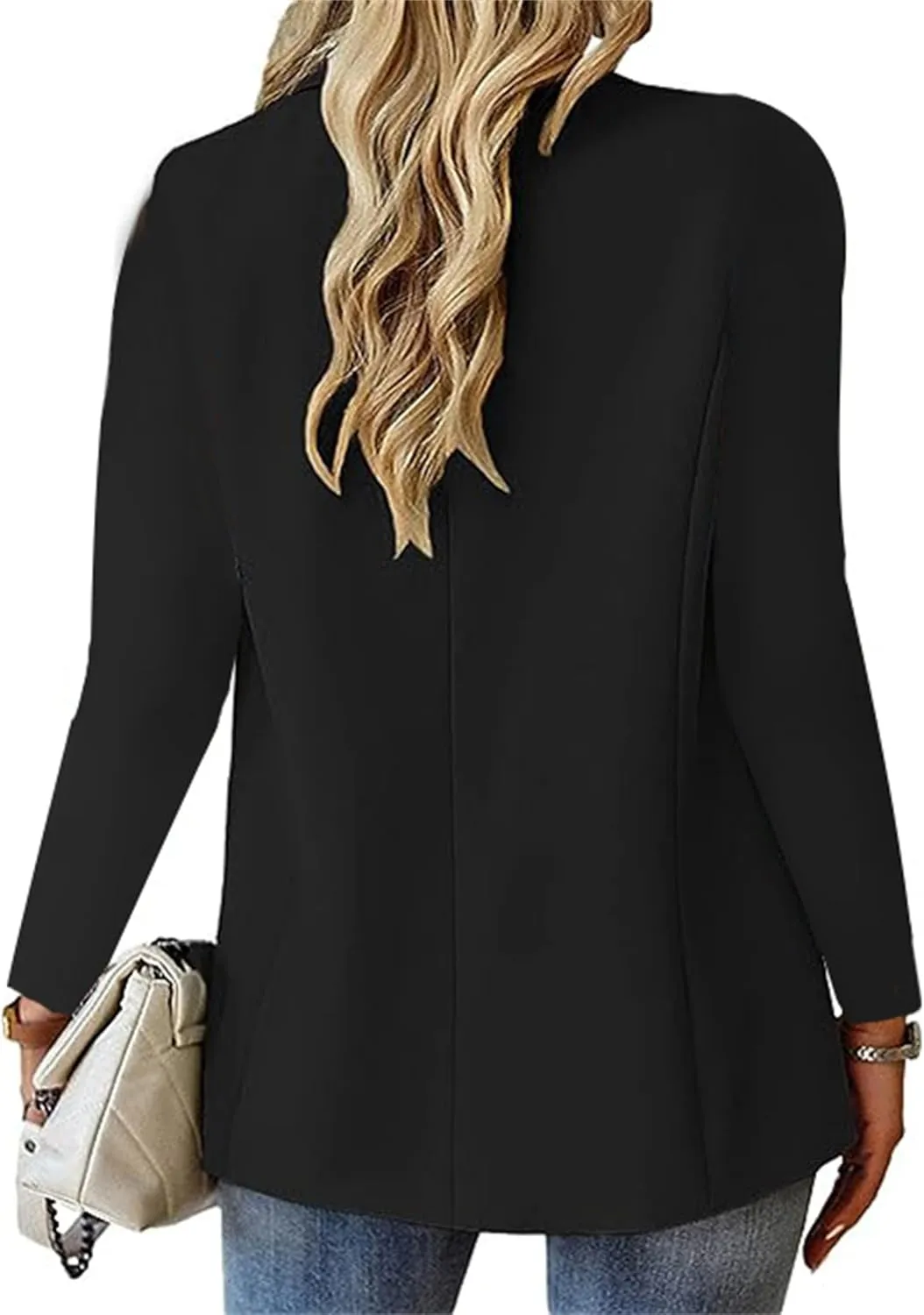 Womens Blazers for Work Casual Business Dressy Blazers Open Front Single Button Summer Jacket Fashion Suit Jacket