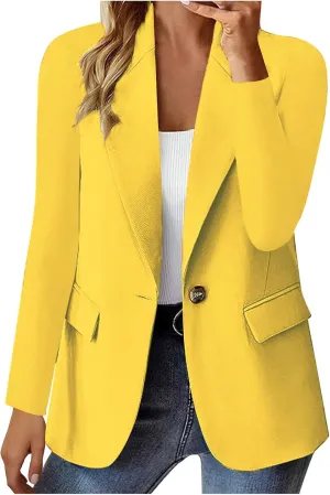 Womens Blazers for Work Casual Long Sleeve Business Office Jackets Cardigan Trendy Spring Fashion Blazer