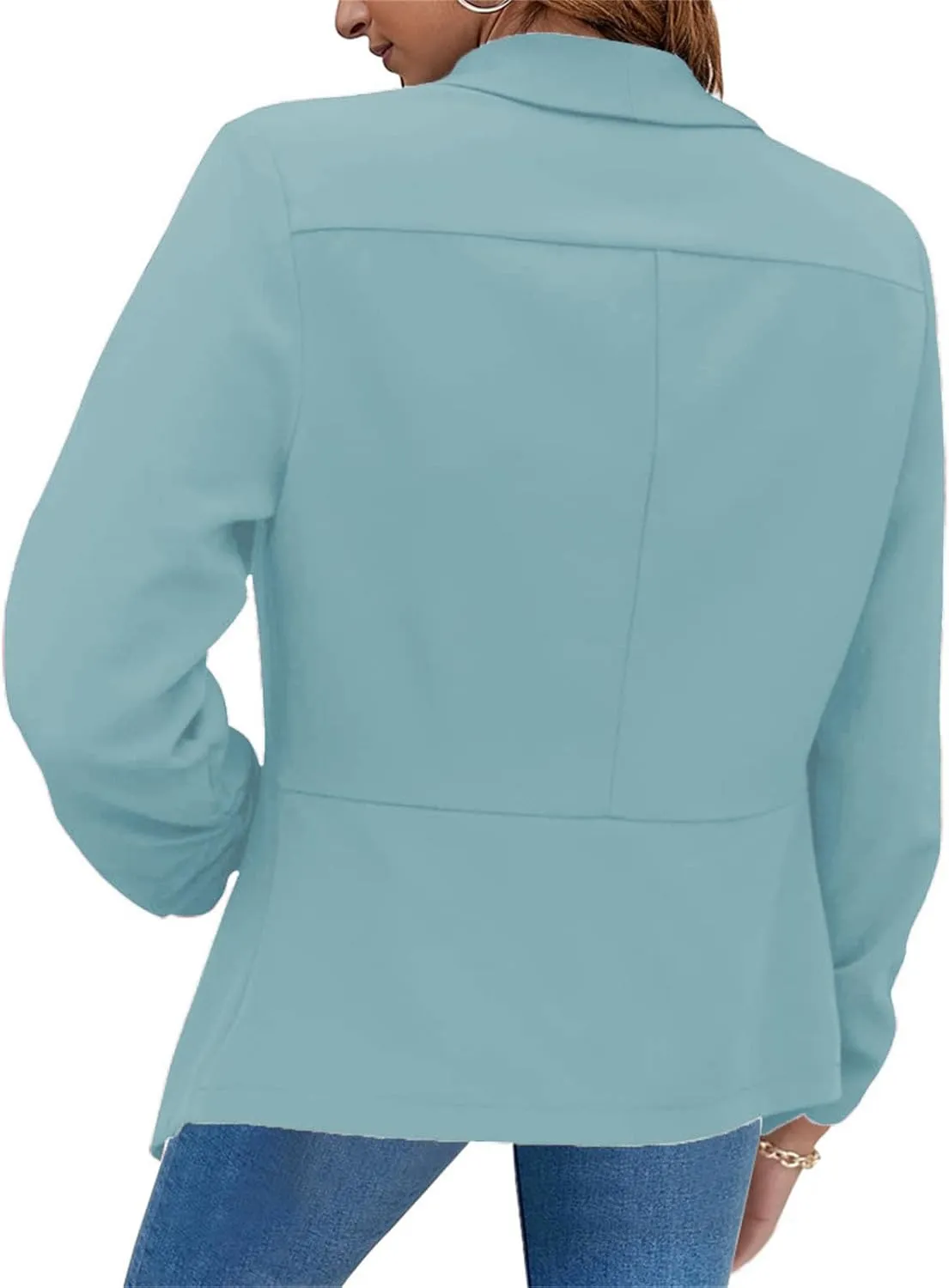 Women's Casual Blazer Trendy Casual Cropped Long Sleeve Blazer Jackets Elegant Open Front Work Office Cardigan