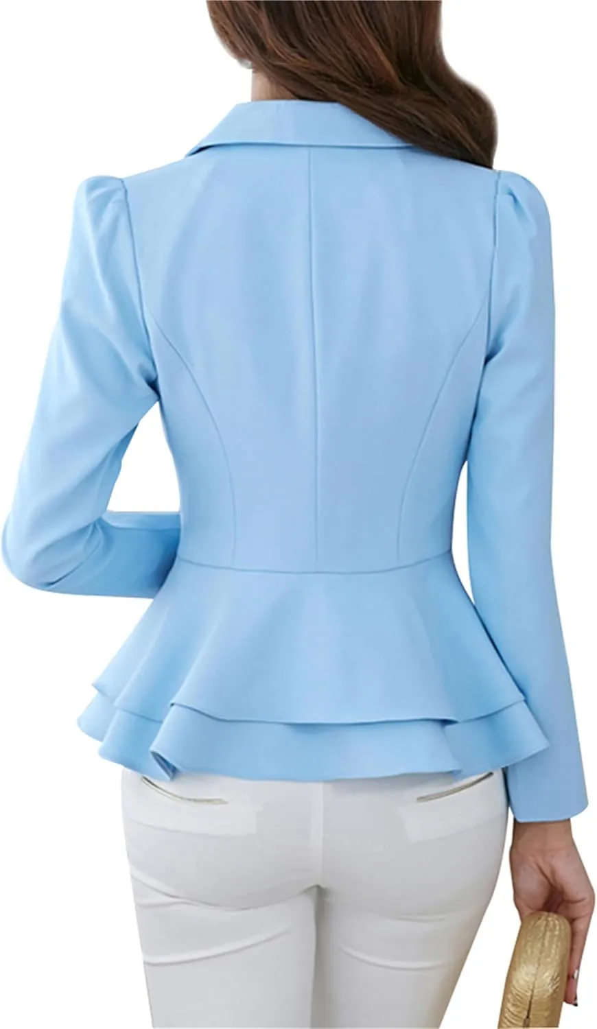 Women's Casual Petite Blazers Long Sleeve Solid Color T-Shirt Suit Office Elegant Blazers