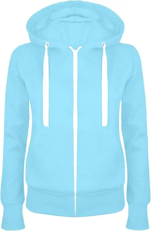 Women's Casual Zip-up Hoodie Basic Lightweight Long Sleeve Hooded Jackets Loose Fit Zipper Drawstring Sweatshirts