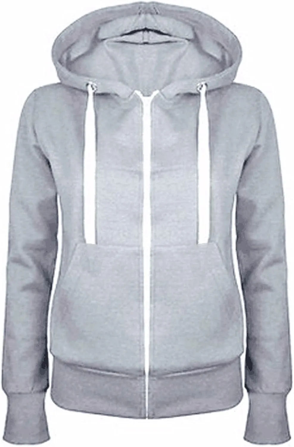 Women's Casual Zip-up Hoodie Basic Lightweight Long Sleeve Hooded Jackets Loose Fit Zipper Drawstring Sweatshirts