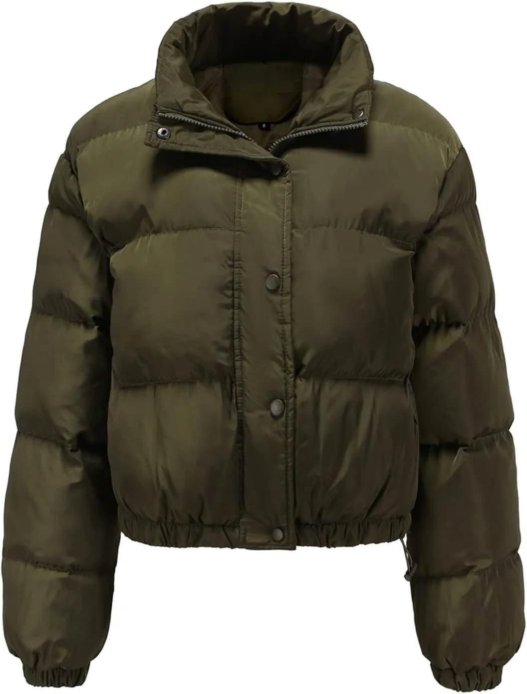 Womens Cropped Puffer Jacket Zip Up Winter Short Quilted Jackets Sherpa Lined Warm Bubble Coat with Faux Fur Hood