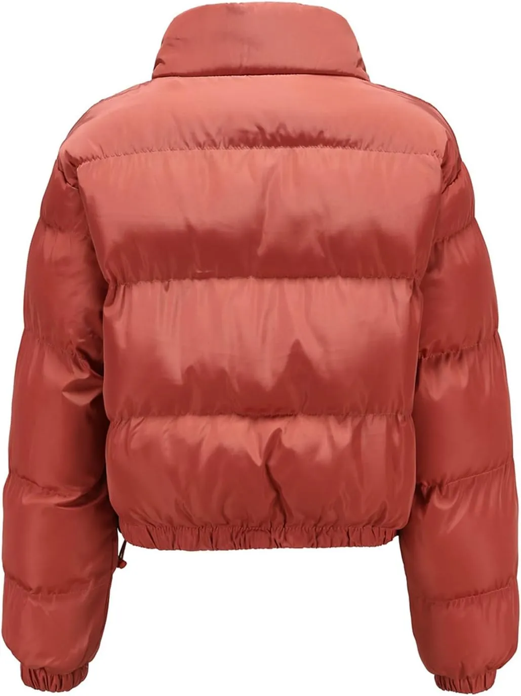 Womens Cropped Puffer Jacket Zip Up Winter Short Quilted Jackets Sherpa Lined Warm Bubble Coat with Faux Fur Hood
