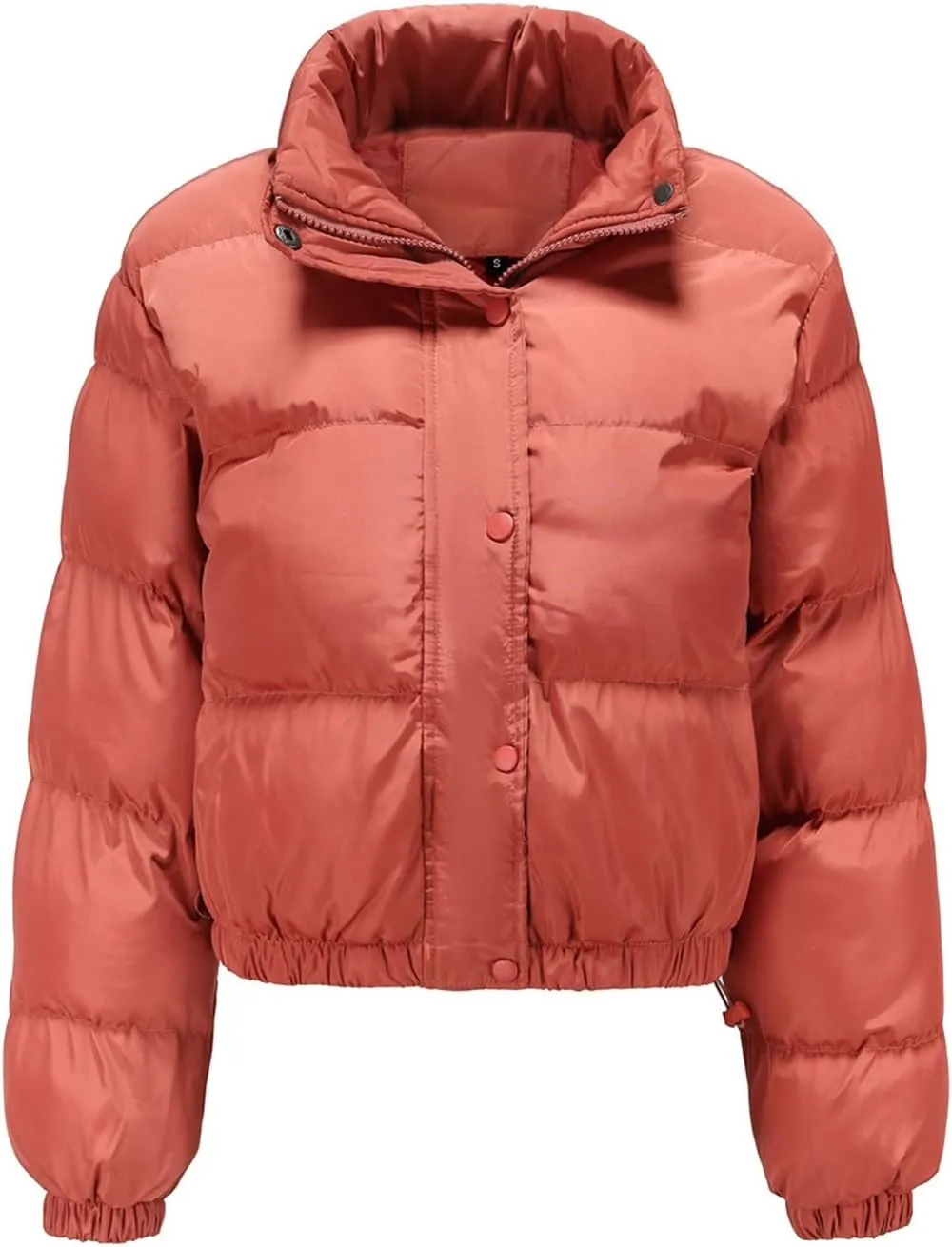 Womens Cropped Puffer Jacket Zip Up Winter Short Quilted Jackets Sherpa Lined Warm Bubble Coat with Faux Fur Hood