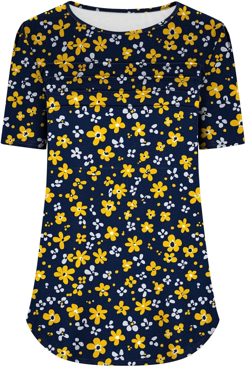 Women's Floral Graphic Short Sleeve Crewneck Tee Loose Fit for Summer Trendy Clothes