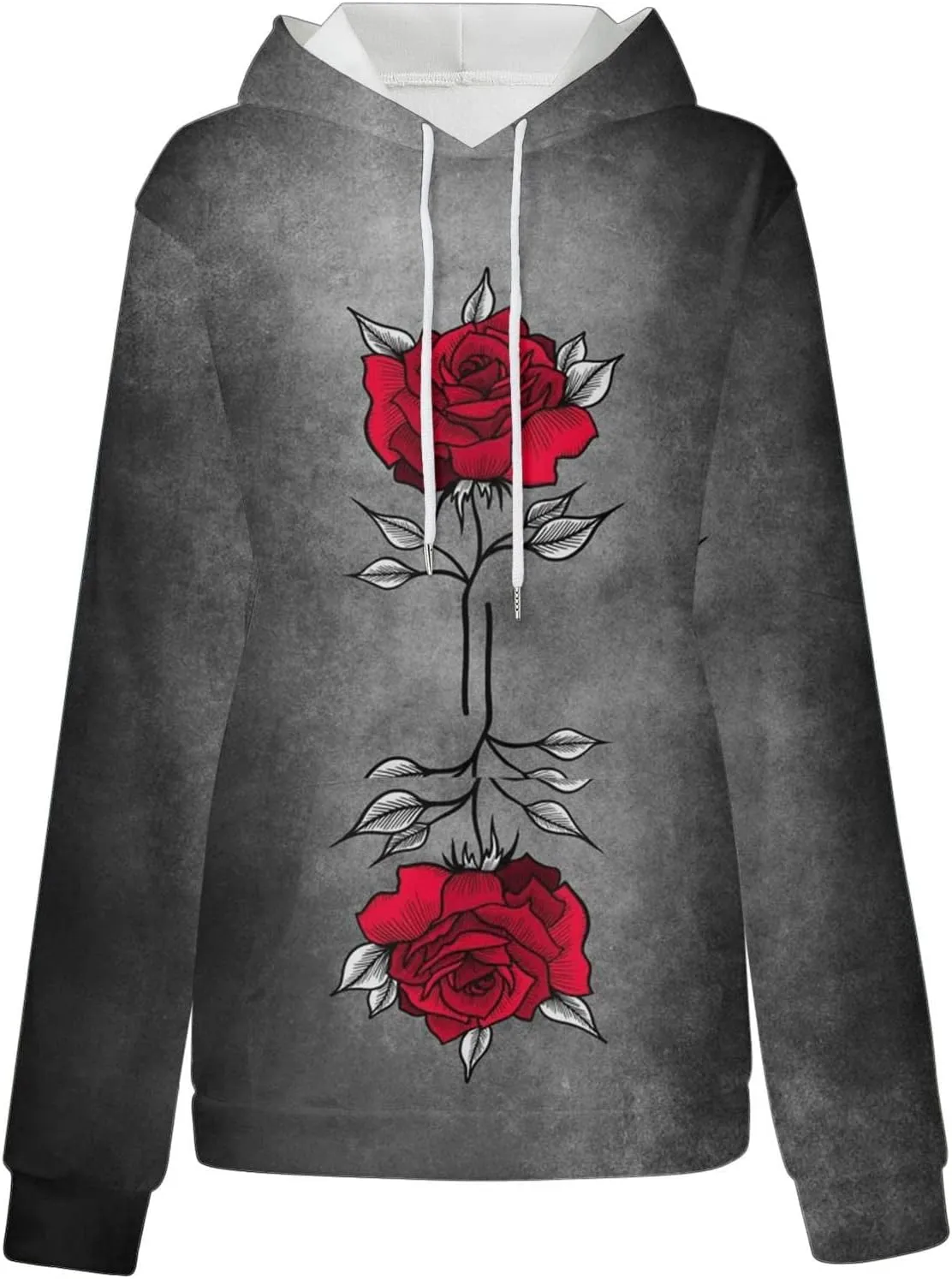 Womens Hoodies Fall Winter Drop Shoulder Drawstring Casual Sweatshirts with Pocket Pullover