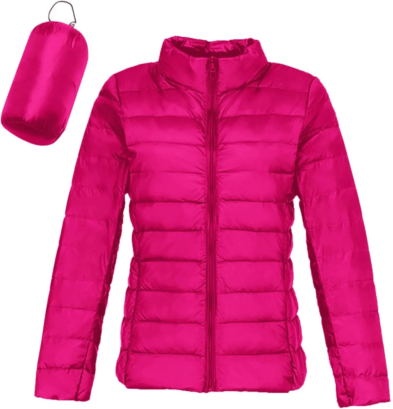 Womens Lightweight Jackets Waterproof Packable Down Jacket Winter Full Zip Hooded Puffer Casual Coat with Pockets