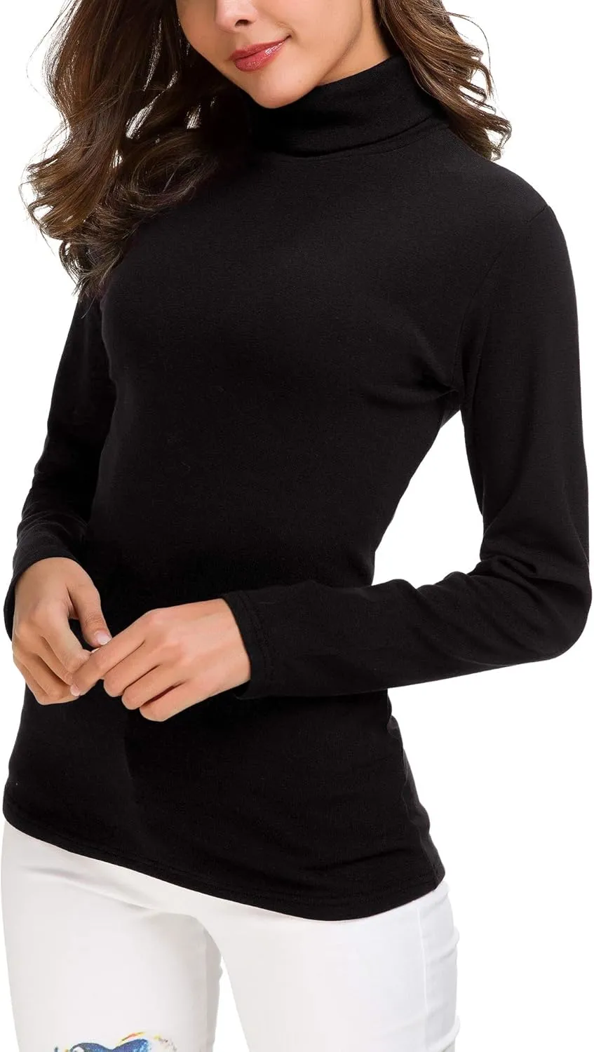 Women's Long Sleeve Turtleneck Sweater Slim Fitted Knitted Pullover Sweater Tops