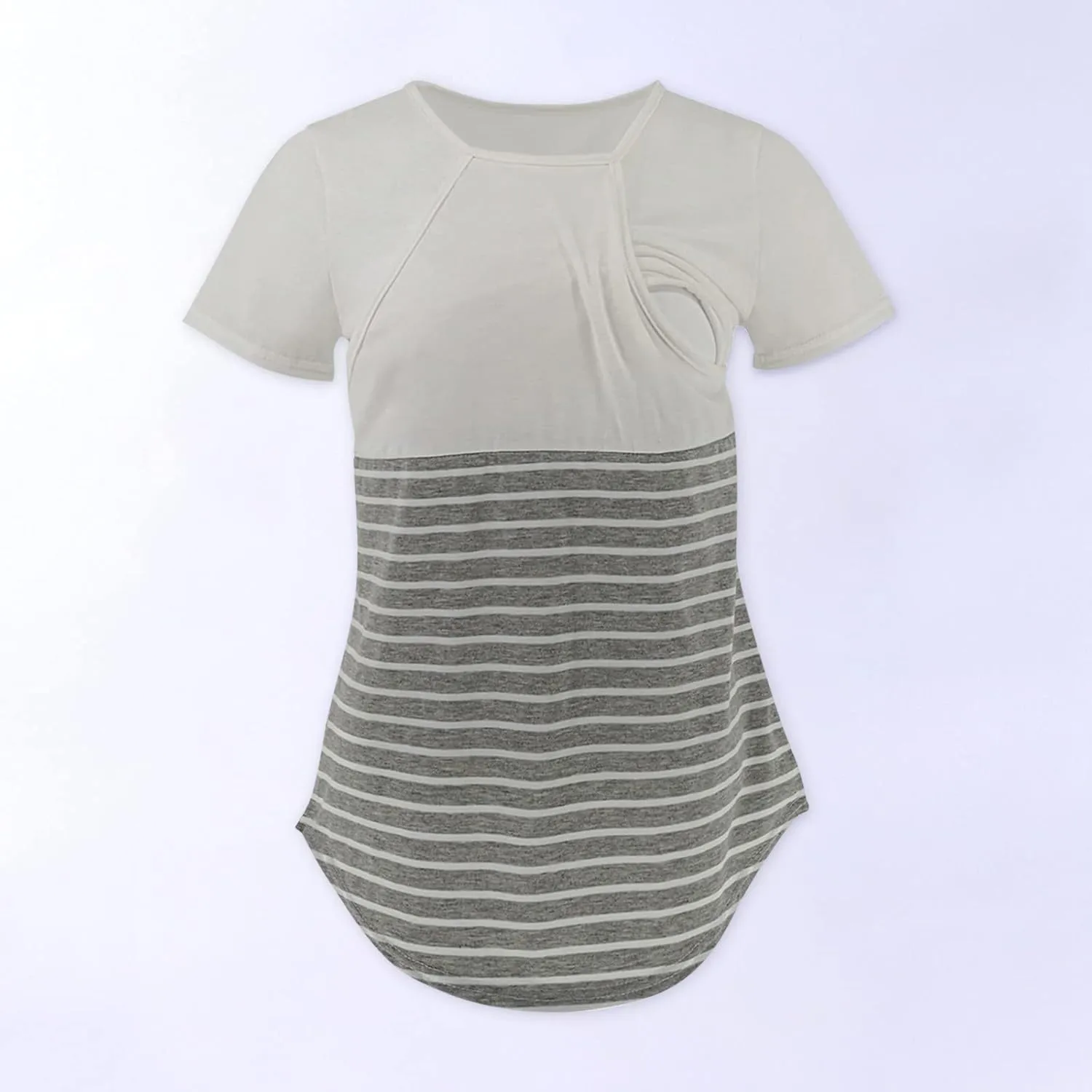 Women's Maternity Nursing Tops Short Sleeve Breastfeeding Top Tee Shirt Pregnancy Shirt Loose Fit Lounge Blouse