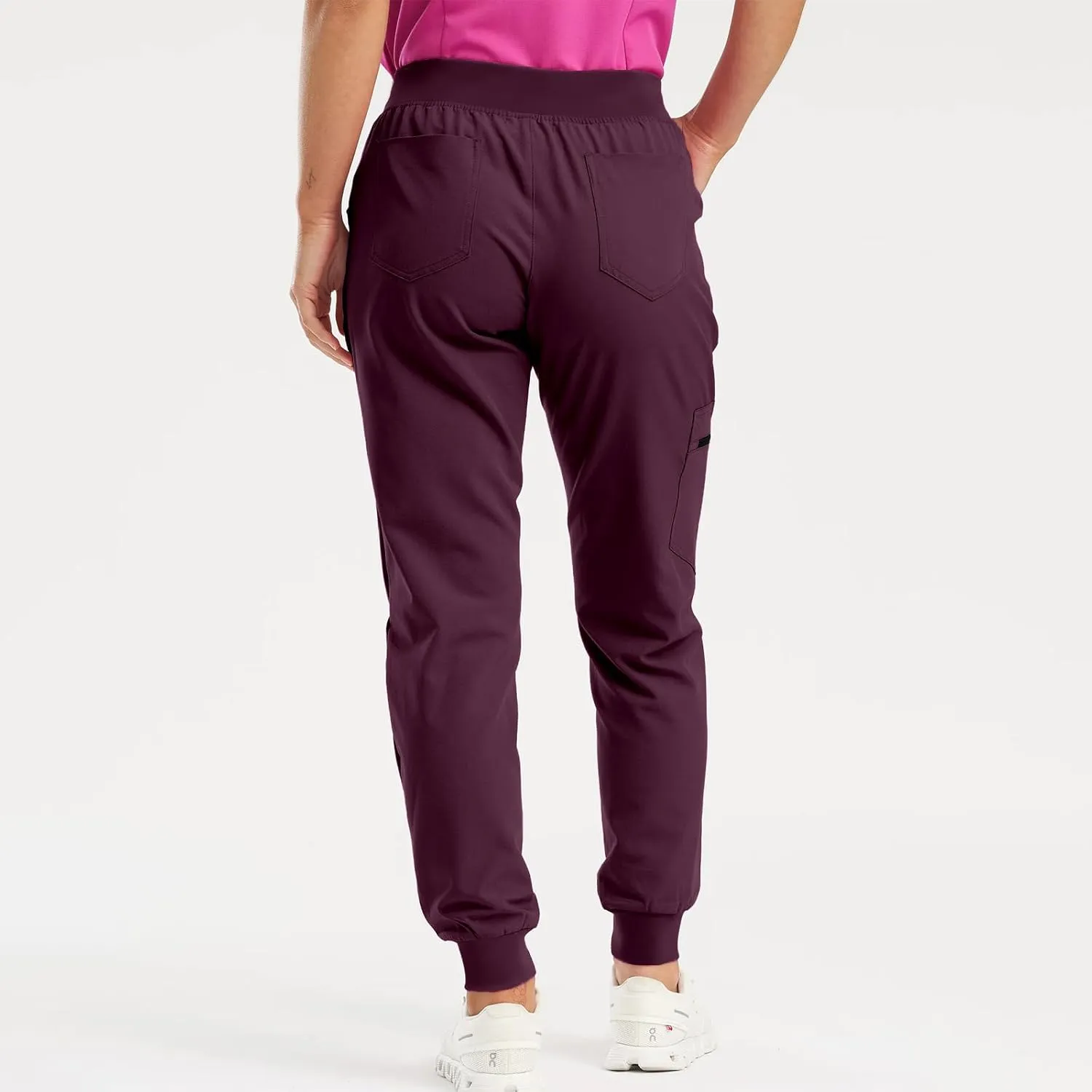 Womens Scrub Pants - Soft Stretch Yoga Style with Pockets, Slim Drawstring Jogger Scrubs