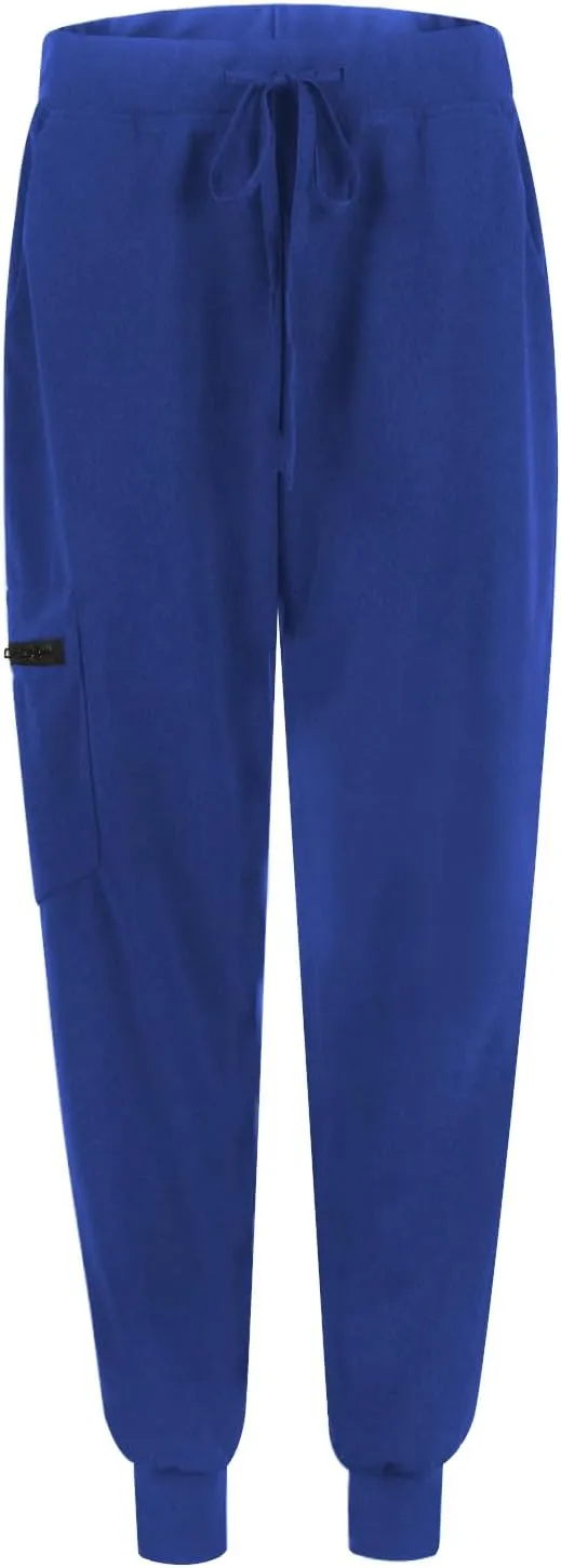 Womens Scrub Pants - Soft Stretch Yoga Style with Pockets, Slim Drawstring Jogger Scrubs